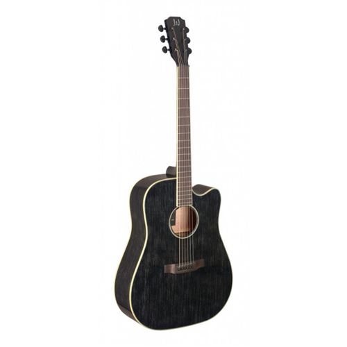 J. Neligan YAK-DCFI - Guitare électro-acoustique dreadnought - table massive et pan coupé, série Yakisugi