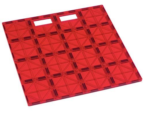 Playmags Super Durable Building Stabilizer Tile 12x12 with Carrying Handle for Easy Play, Great add on to All Magnet Tiles Sets, Works with All Leading Brands (Colors May Vary)