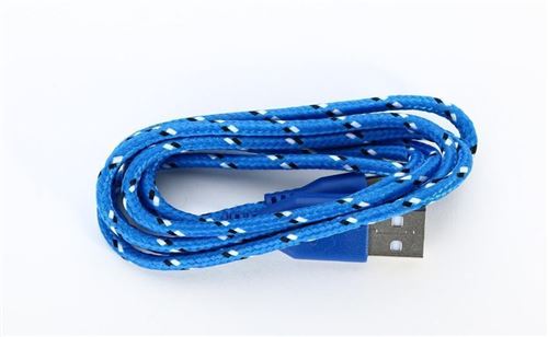 Cable Tresse pour Manette Playstation 4 PS4 3m Universel Chargeur  Connecteur Micro USB Tissu Tisse Lacet Fil Nylon (BLEU) - Connectique et  chargeur console - Achat & prix