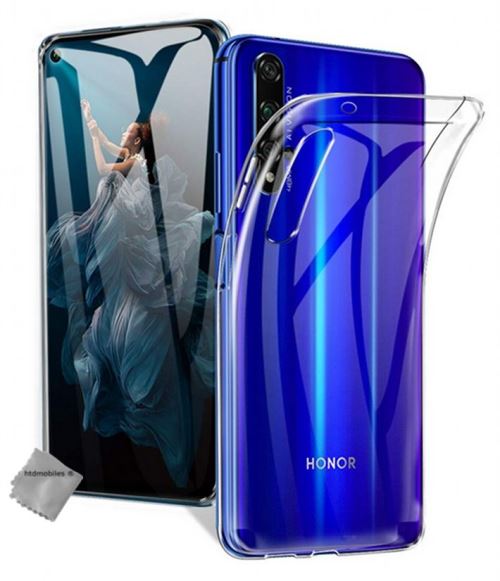 Housse etui coque silicone gel fine pour Huawei Honor 20 avec verre trempe - TRANSPARENT TPU