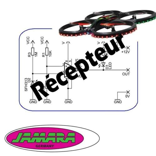 Jamara - récepteur, carte électronique, platine, pcb ahp pour drone jamara flyscout