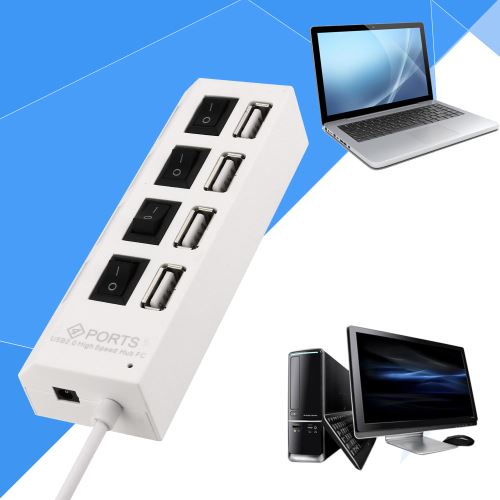 New 4 ports USB 2.0 On / Off + DC Câble adaptateur pour PC portable