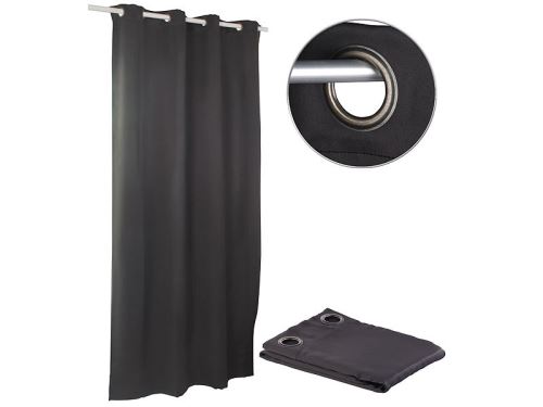 Rideau occultant 145 x 245 cm avec œillets 4 cm - coloris noir