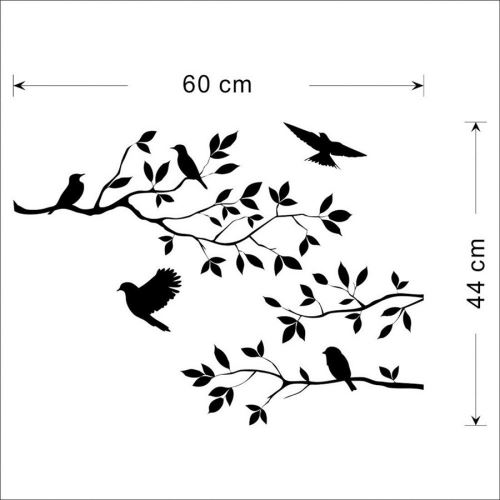 6€03 sur Noir arbre aux oiseaux Direction Stickers muraux Stickers muraux  amovibles Art Home Decor Mural - Achat & prix