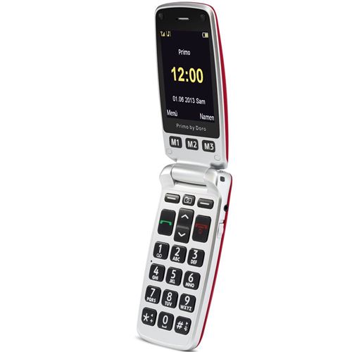 DORO Primo 413 - Téléphone de service - microSD slot - Écran LCD - 320 x 240 pixels - rear camera 2 MP - rouge