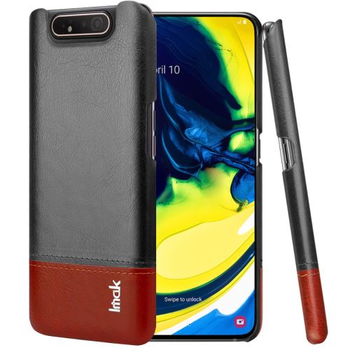Coque en TPU + PU anti-déflagrant noir/marron pour votre Samsung Galaxy A90/A80