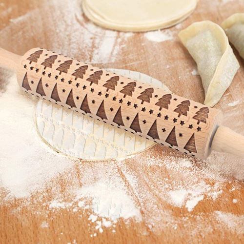 2018 Nouveau Noël Rolling Pin Gravé Rolling Pin Pin gaufrée roulant_Kiliaadk236