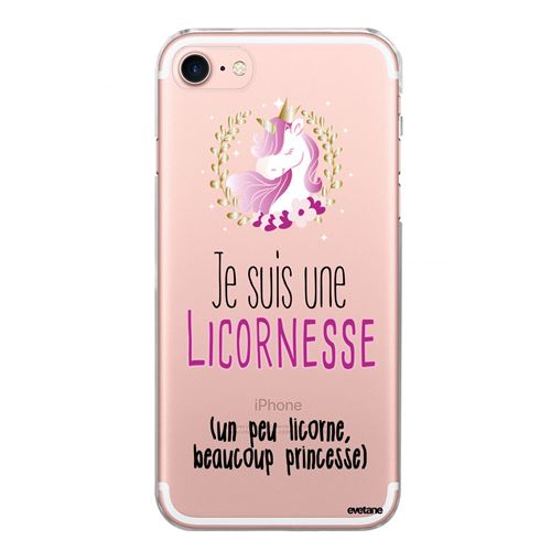 Coque Iphone 7 Iphone 8 Souple Transparente, Licornesse, Evetane®