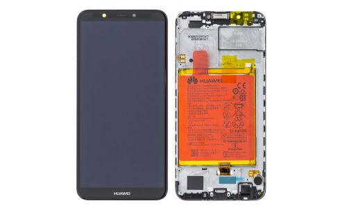 Ecran noir complet origine Huawei pour Y7 (2018) sur chassis avec batterie