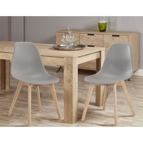 Sacha Lot De 2 Chaises De Salle A Manger Gris Pieds En Bois Hevea Massif Scandinave L 48 X P 55 Cm Sacha Lot De 2 Chaises De Salle A Manger Gris Pieds En Bois Hevea Massif Scandinave L 48 X P 55 Cm