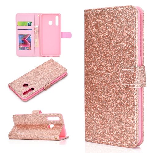 Etui en PU flash or rose pour votre Samsung Galaxy A20e