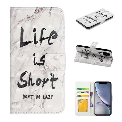 Etui en PU décor spot avec support modèle de citation pour votre Apple iPhone XR (2019) 6.1 pouces
