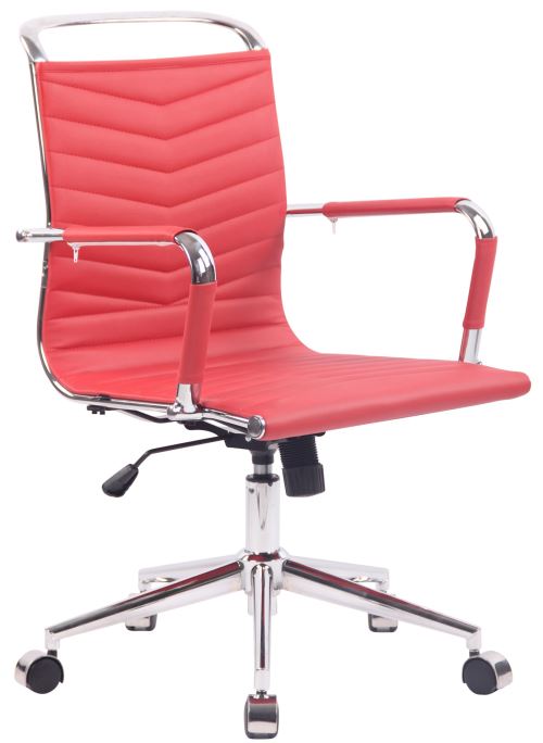 Fauteuil de bureau Burnley Similicuir ou véritable Cuir , Rouge/Similicuir