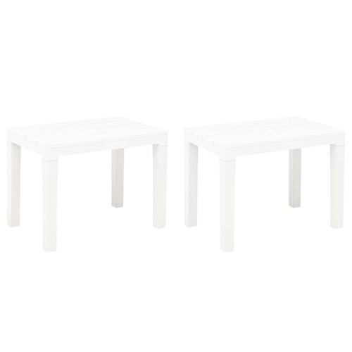 Vidaxl Blanc Bancs De Jardin Lot De 2 - Plastique - Image 3