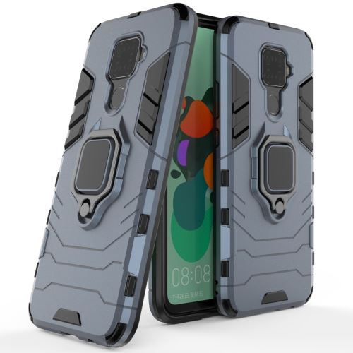 Coque en TPU garde hybride cool avec support de bague bleu pour votre Huawei Mate 30 Lite/Nova 5i Pro