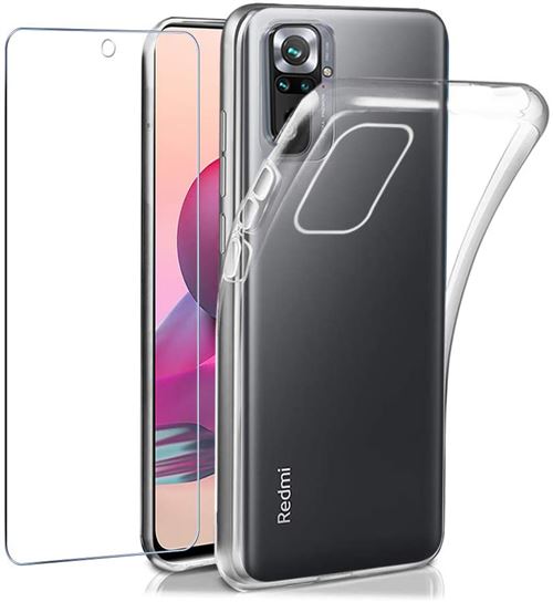 Pack coque transparente en TPU et vitre en verre trempé pour Xiaomi Redmi Note 10 PRO 4G - XEPTIO