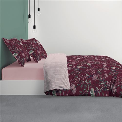 Parure de lit Phytea bordeaux 240 x 220 cm Les Ateliers du Linge
