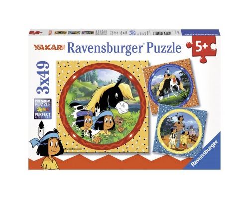 Puzzle 49 Pièces : 3 Puzzles - Yakari, Ravensburger