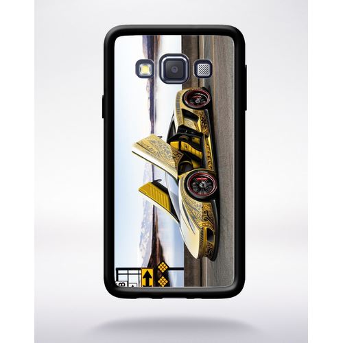 Coque Tuning Voiture Jaune Compatible Samsung A3 2015 Bord Noir Silicone