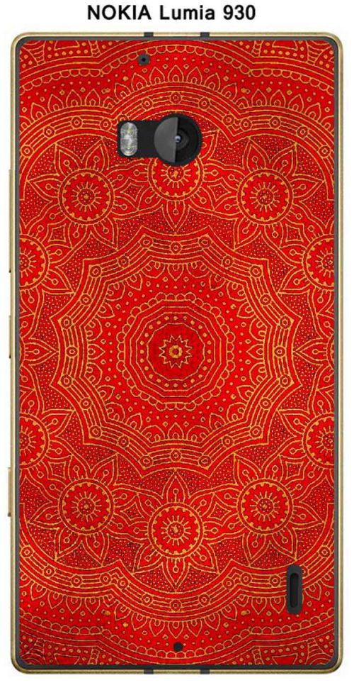 Coque Nokia Lumia 930 design Mandala rosace Rouge & Jaune
