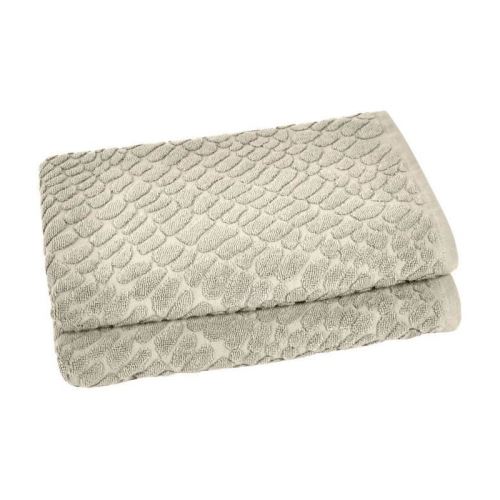 VENT DU SUD Lot de 2 draps de douche THALIA - 70x130 cm - Blanc lin