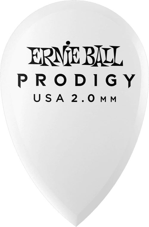 Ernie Ball 9336 - Médiators prodigy sachet de 6 blanc larme 2mm