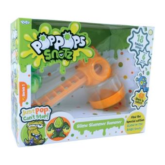 POPPOPS - Marteau Pop pop - 1 marteau, 18 bulles de slime verte a éclater & 6 figurines surprises a collectionner