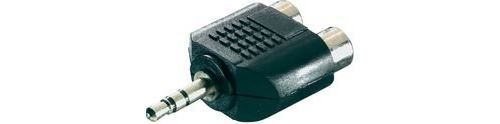 Adaptateur Y SpeaKa Professional 325097 [1x Jack mâle 3.5 mm - 2x Cinch / RCA femelle] 0 m noir