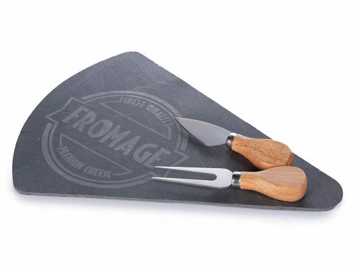 Planche à découper ardoise avec couverts pour fromage
