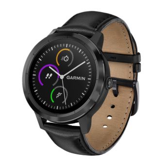 Bracelet en cuir v ritable couche sup rieure noir pour Garmin