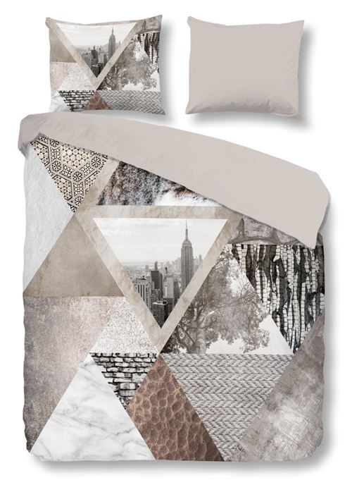 Good Morning Emmehousse de couette 200 x 220 cm marron/gris