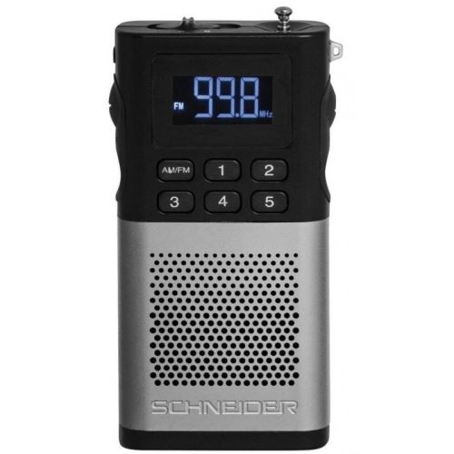 Radio Analogique Pocket Schneider Sc160acl - 20 Présélections - Afficheur Led - Silver