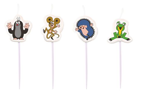 Amscan bougies d'anniversaire Molletje junior 7 cm cire 4 pièces