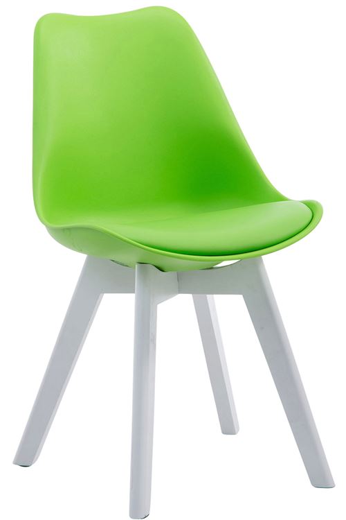 Chaise de visiteur Borneo V2 similicuir , Vert/Bois de chêne Blanc