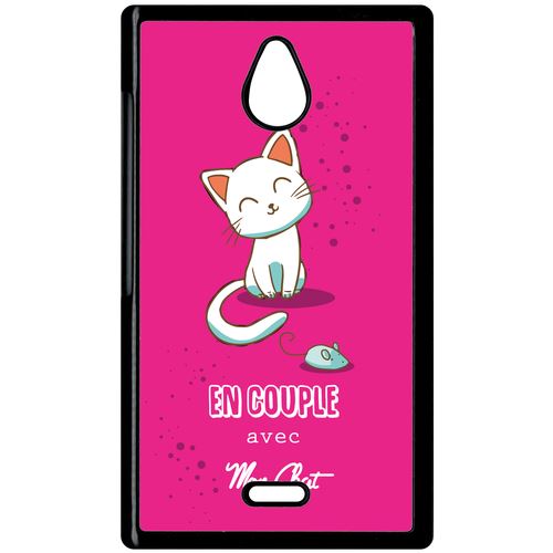 Coque Nokia X1 01 En Couple Avec Mon Chat Fond Rose