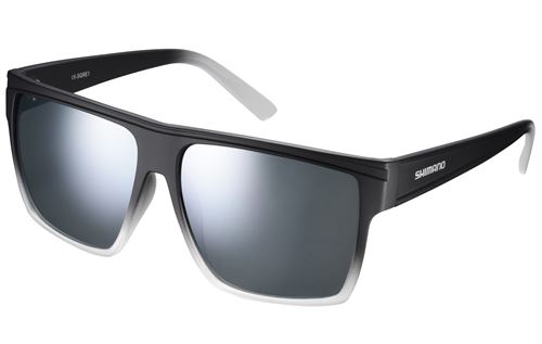 SHIMANO lunettes de vélo Squareunisexe argent réfléchissant noir/blanc