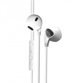 Ecouteurs intra auriculaire avec micro 1,2 m - blanc - 1