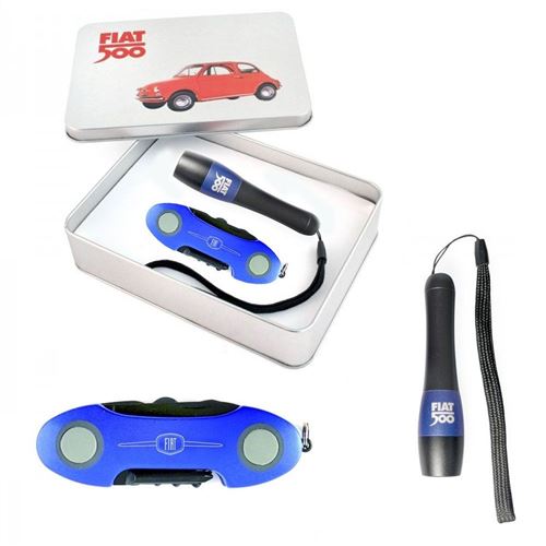 Coffret couteau multifonctions et torche Fiat 500