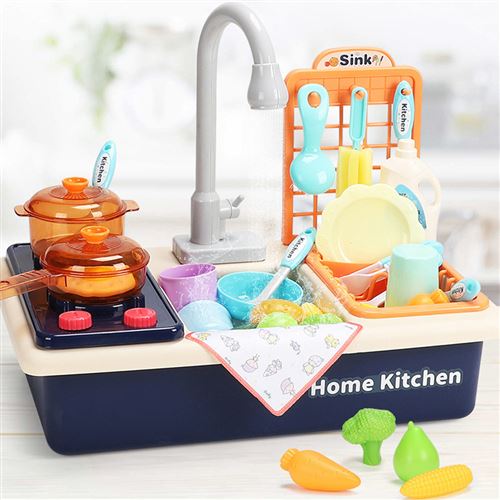 Aofa Jouet d'évier de cuisine, jouet de lave-vaisselle électrique pour  enfants avec eau courante, accessoires de cuisine sensibles à la chaleur,  jouet d'évier de jeu de rôle pour enfants tout-petits