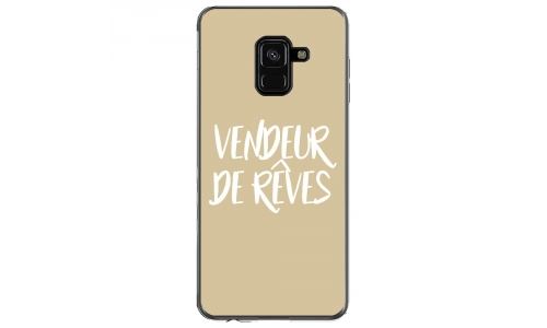Coque souple pour Samsung Galaxy A8-Plus 2018 avec impression Motifs vendeur de rêves taupe