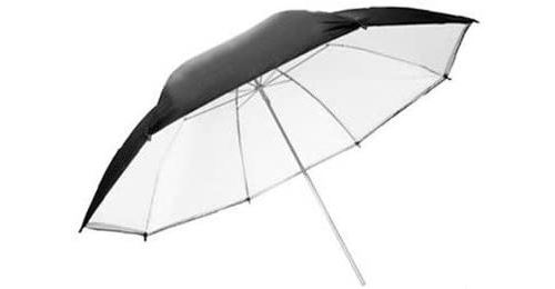 Falcon Eyes Parapluie Jumbo 2en1 Blanc translucide + Couverture Noir/Argent 170cm