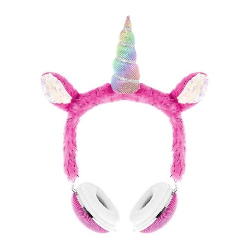 Casque audio enfant Peluche Licorne - Rose