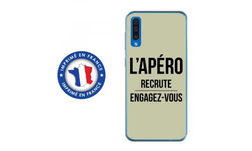 Coque souple pour Samsung Galaxy A50 avec impression Motifs l'apéro recrute vert