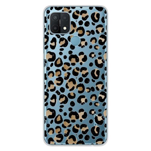 Coque en silicone imprimée compatible Oppo A15 Léopard