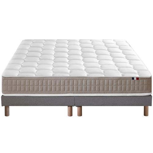 Ensemble matelas 100% latex5 zones sommier gris 160x200