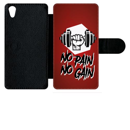 Etui À Rabat Sony Xperia Z5 No Pain No Gain Fond Bordeaux