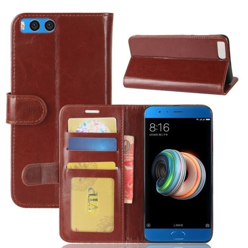 Xiaomi Mi Note 3 Housse Etui Cuir PU Marron Texture Peau ALS49635