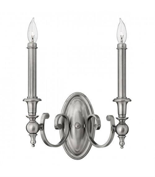 Applique Yorktown, nickel brossé, 2 ampoules