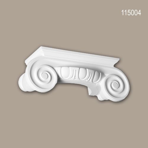 Chapiteau de demi-colonne 115004 Profhome Colonne Élement décorative style ionique blanc
