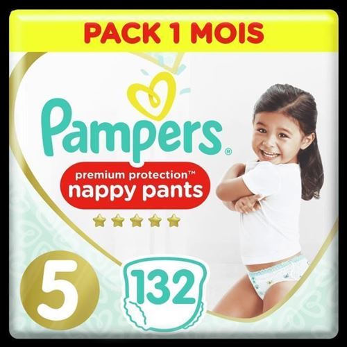 Pampers Active Fit Pants Taille 5, 132 Couches-culottes - Pack 1 Mois